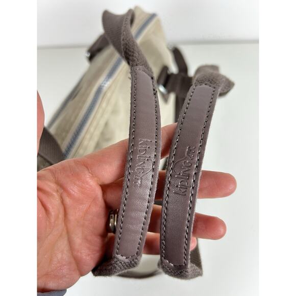 Kipling Tan/Brown Neutral Satchel Shoulder Bag With Monkey Charm EUC - Picture 4 of 6